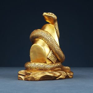 Brass Zodiac Snake Figurine Irregular Shape Feng Shui <b>Desk</b> Decoration For Home Office Opening Ceremony Gift - Product Image 2