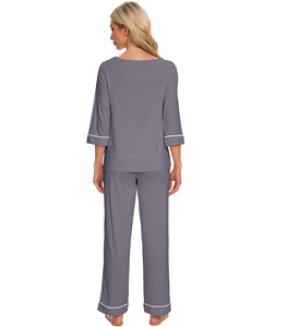 Sleepwear RTS Stock Clearance Women's <b>Sleeveless</b> <b>Nightdress</b> Stock Clearance Bamboo Sleep Women Pajamas Wholesale Ready Stock - Product Image 4