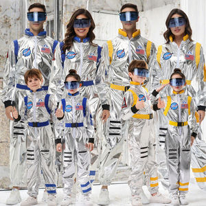 Costume da astronauta per adulti in argento per uomini e donne tuta spaziale in vetro per Halloween Cosplay Party Dress up Set - Product Image 2