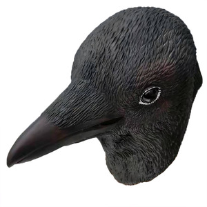 Masque de corbeau en latex noir, couvre-chef à bec de corbeau, accessoires de costume de fête cosplay, taille unique - Product Image 2