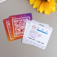 Diseño gratuito de alta calidad Instagram Facebook QR Code Social Media Pink Business Card con logotipo personalizado Saludo Tarjetas de agradecimiento