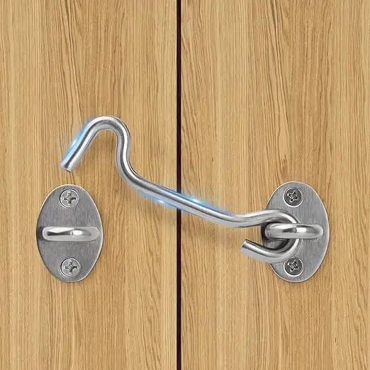 Cerradura de puerta de Granero Pestillo de puerta Gancho resistente de 4 pulgadas y pestillo de ojo Ojo de cerradura de puerta deslizante con tornillo