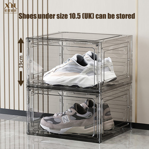 Hộp giày trong suốt PP từ bên mở Stackable Sneaker hiển thị tủ giày để lưu trữ - Product Image 2