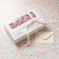 IMEE Prêt à expédier Boîte à desserts 5 pièces avec fenêtre transparente en papier artistique recyclable pour cakesicles, bâtonnets glacés, éclairs et sucettes, avec inserts magnétiques