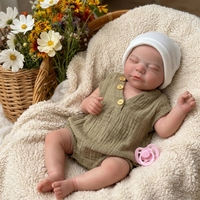 18 Zoll Silikon Realistische Neugeborenen-Babypuppe Weiche Ganzkörper-Reborn-Mädchenpuppe Handgefertigtes Weichspielzeug-Set