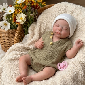 Poupée Bébé Reborn <span class=keywords><strong>Fille</strong></span> Réaliste en Silicone de 18 Pouces, Corps Entier Souple, Faite à la Main, Ensemble de Jouets Doux - Product Image 1