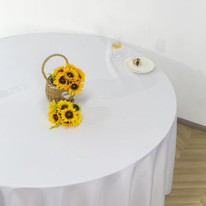 Mantel Redondo de Poliéster y Spandex de Primera Calidad, 120 Pulgadas, Blanco, Antimanchas, Personalizable, Lavable, para Uso en Hoteles - Product Image 6