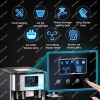 Distributeur de glace 3-en-1 avec broyeur, machine à glaçons automatique en forme de balle avec distributeur d'eau et râpe à glace pour usage domestique