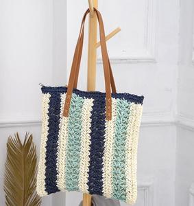 Alibaba – grand sac de plage en paille pour femme, sac à main fourre-tout de styliste, sacs de plage de vacances en bord de mer d'été oem en stock, vente en gros, <span class=keywords><strong>2023</strong></span> - Product Image 3