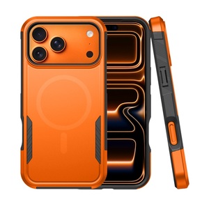 Coque de téléphone magnétique orange personnalisée pour iPhone 18 16 17 Pro Max, étui de protection antichoc pour téléphone portable - Product Image 1