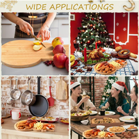 Ensemble de plateaux en bois faits à la main pour Noël, plateaux de service décoratifs modernes pour la table des fêtes