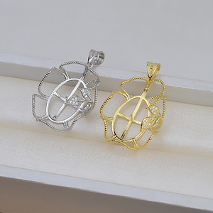 Pendentif en argent S925 fait main, en forme de fleur ajourée, grande perle baroque, base creuse, composant de bijoux à monter soi-même pour sac - Product Image 2