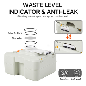 Inodoro Portátil Antiderrames HOMFUL para Camping, Tanque de Aguas Residuales de 20L, Inodoro Tipo Cassette para <span class=keywords><strong>Autocaravanas</strong></span>, Caravanas y Vehículos Recreativos - Product Image 2