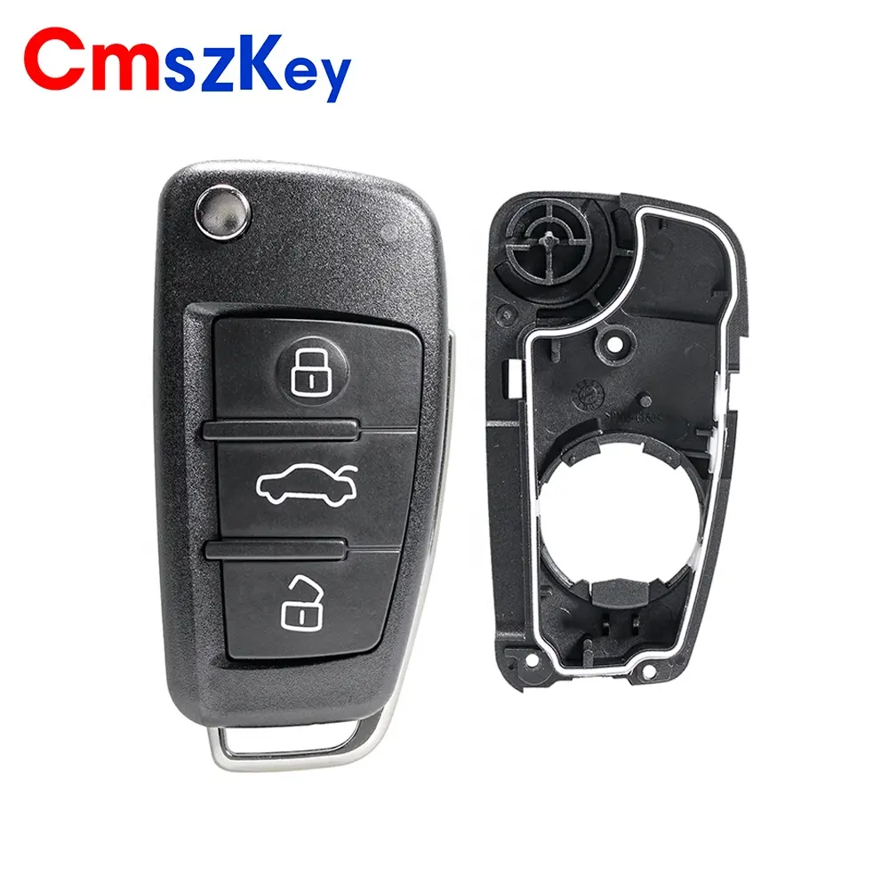 For Audi A3 3 Buttons Flip Folding Remote Car Key Shell Case Replacement