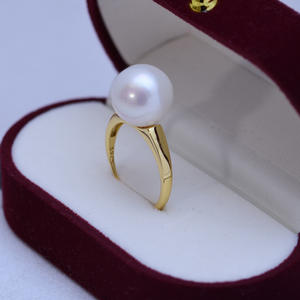 Bague en perle d'eau douce blanche de 12-13 mm pour femmes, argent S925 avec une forte luminosité, faibles défauts et style simple, vente en gros - Product Image 3