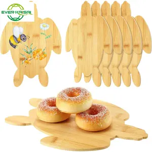 6 pièces bambou tortue de mer en forme de planche à découper fromage Charcuterie plateau de service pour artisanat bricolage pendaison de crémaillère cadeau