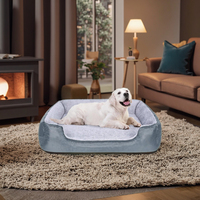 Canapé-lit en mousse à mémoire de forme orthopédique pour animaux de compagnie à motif solide portable avec lit pour chien lavable à fond antidérapant pour petits chiens de taille moyenne