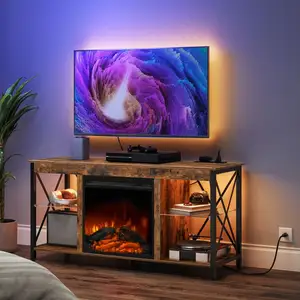 Suporte de TV para lareira de móveis de sala de estar por atacado com armário de TV para lareira de mídia elétrica e centro de entretenimento com luz LED