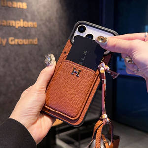 Funda para Teléfono con Tarjetero y Diseño de Lichi para Mujer, Compatible con iPhone 17 16 15 Pro Max, Funda Protectora para Auriculares para iPhone 17 16 15 Pro Max - Product Image 5