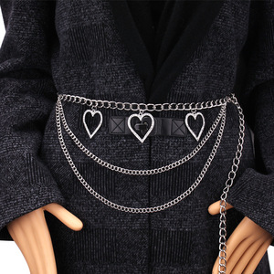 ห่วงโซ่คาดเอวแฟชั่นห่วงโซ่หลายชั้นประดับเพชรสำหรับงานปาร์ตี้ - Product Image 3