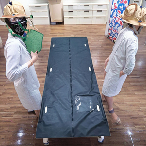 ถุงบรรจุศพสำหรับผู้ป่วยติดเชื้อไวรัส ผลิตจากวัสดุ PEVA ได้รับการรับรองมาตรฐาน CE ทนทาน เป็นมิตรกับสิ่งแวดล้อม สีดำ สำหรับผู้ใหญ่ มีหูหิ้ว 6 จุด ความจุ 220 ลูกบาศก์เมตร - Product Image 3