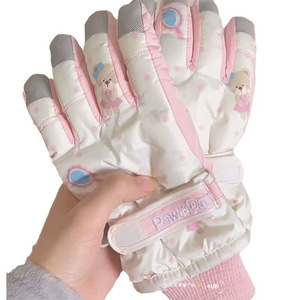 Gants de ski d'hiver pour femmes, style coréen, doublure polaire, épais, imperméables, coupe-vent, pour le cyclisme en plein air - Product Image 5
