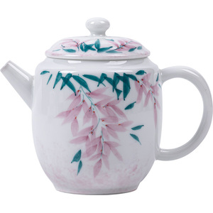 Guanlan White Porcelain Hand-Painted Wisteria Flower Teapot With Lid Kung Fu <b>Tea</b> <b>Set</b> Household Ceramic <b>Tea</b> Maker - Product Image 5