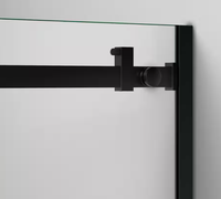 Porte de douche coulissante double sans cadre moderne pour hôtel/appartement - Roulettes en acier inoxydable, étanche, certifiée SGCC, verre trempé de 8 mm