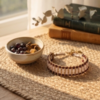Bracelet tissé en pierre naturelle œil de tigre de haute qualité, fait main, perles bohèmes, cristal, acier inoxydable, bijoux OEM/ODM