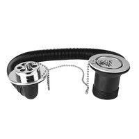 Ensemble de tuyau de vidange horizontal pour baignoire facile à installer avec tuyau flexible pour salle de bain