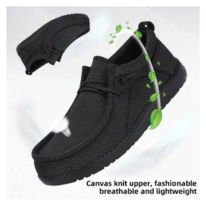 Mocassins à enfiler décontractés en toile style bateau pour hommes - Product Image 2