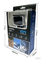 Caméra d'action double écran avant-arrière DLC 5K Ultra HD avec étanchéité 30M, anti-tremblement, WiFi, caméra sportive, caméra embarquée pour le surf
