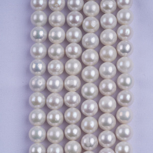 Chaîne de perles d'Edison blanches Zhuji 11-13 mm, promotion limitée sur les perles d'eau douce naturelles roses, produit semi-fini en gros - Product Image 4