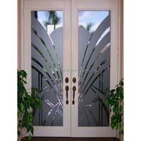 Porte en bois moderne industrielle à double ouverture, étanche, avec verre, couleur et taille personnalisables – Manuelle, intérieure/extérieure, pour salon