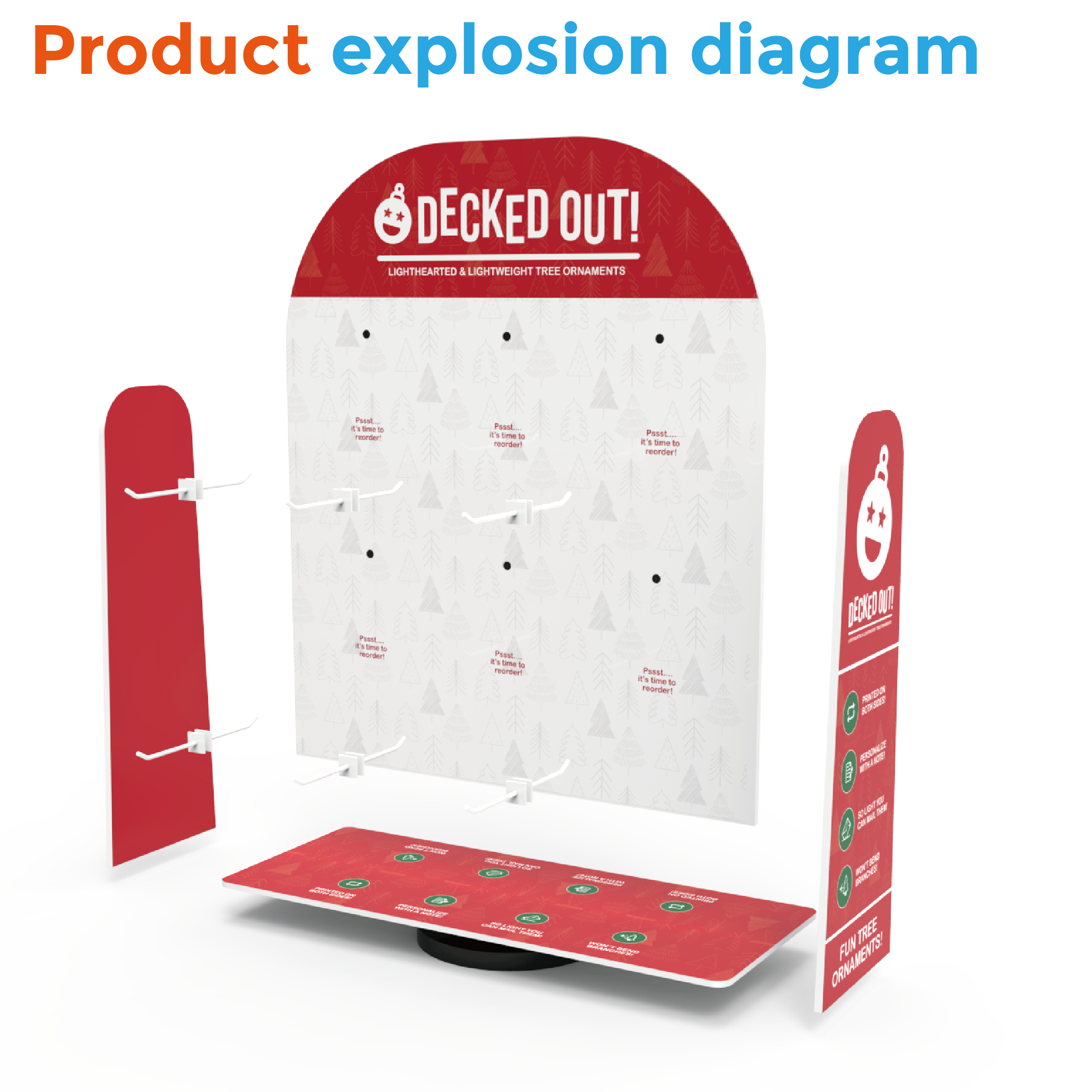 Customized Table Top Rotating Acrylic Pvc Wood Display Stand Counter Display Rack for Jewelry & Gifts & Keychain Retail Stores — view 3