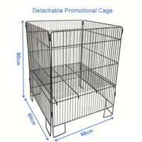 Grande cage promotionnelle noire à grande capacité, panier de présentation pour bonbons et snacks en vrac, cage de rangement autoportante détachable
