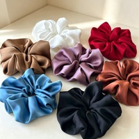 Daou 18cm Chouchous en satin tendance, couleurs unies, haute élasticité, durables et élégants pour accessoires capillaires féminins quotidiens