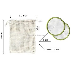 Tampons démaquillants réutilisables avec logo personnalisé, lingettes démaquillantes, coton de <span class=keywords><strong>bambou</strong></span>, double face, tampons nettoyants pour le visage - Product Image 2