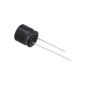 Condensador de canal del fabricante, aluminio, 2.2uF 20% 450V RADIAL 2.2 uF 450WA2.2MEFCT810X9, de orificio pasante - Product Image 1