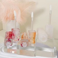 Tube de brillant à lèvres carré rose et orange en gros, emballage vide pour gloss et huile à lèvres en plastique ABS pour cosmétiques avec bouchon à vis