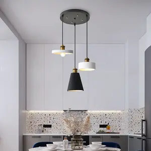 Lustre moderno de bar, sala de jantar, cozinha, casa, lustre nórdico, e14, metal, sombra, industrial, luminária pendente