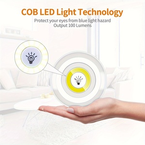 LED round light with <b>remote</b> <b>control</b>, battery powered, suitable for under-cabinet lighting, night light, and can be used in - Product Image 2