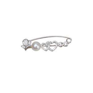 Boucles d'oreilles en argent S925 avec aiguille droite et feuille, avec 10-13 perles, accessoires faits à la main pour cheveux, broches de mode, plateau JG5136 - Product Image 5