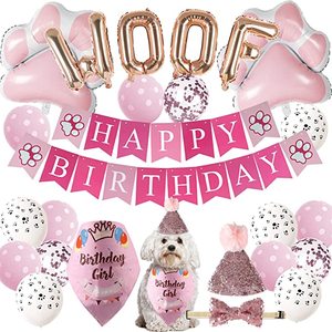 Commercio all'ingrosso di lusso Pet Dog forniture per feste di buon <span class=keywords><strong>compleanno</strong></span> Banner farfallino impronta Kit Woof palloncino Arch Dog migliori amici - Product Image 1