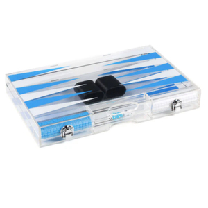 Juegos de Backgammon Lucite acrílico magnético de lujo de 14 "x 8,5" x 2 "con piezas de juego tazas de dados elegante decoración de juego de mesa de café - Product Image 3