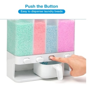 Boîte de rangement pour pain à 4 compartiments, avec perles parfumées, murale, pour aliments secs, organisation de cuisine, distributeur de riz, tasses doseuses, en PP - Product Image 1