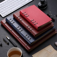 B5 A5 A6 A7 Vente en gros de couvertures de classeurs en similicuir avec logo en relief, classeur à anneaux A4 en cuir PU, agenda relié rigide
