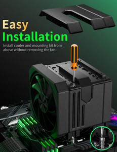 Enfriador de aire para <span class=keywords><strong>CPU</strong></span> de doble torre upHere, 6 tubos de calor, ventilador de <span class=keywords><strong>CPU</strong></span> PWM de 120 mm, enfriador de <span class=keywords><strong>CPU</strong></span> de alto rendimiento - Product Image 2