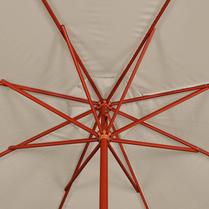 현대식 접이식 자외선 차단 레스토랑 나무 프레임 정원 우산 야외 핸드 크랭크 호텔 원형 파라솔 나무 차양 우산 - Product Image 3