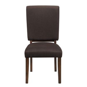 Juego de 2 sillas laterales DB en tela marrón chocolate acabado en nogal marco de madera muebles de comedor elegantes - Product Image 3